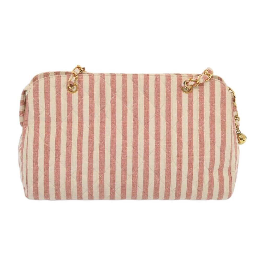 Chanel Matelasse Canvas Chain Shoulder Bag White